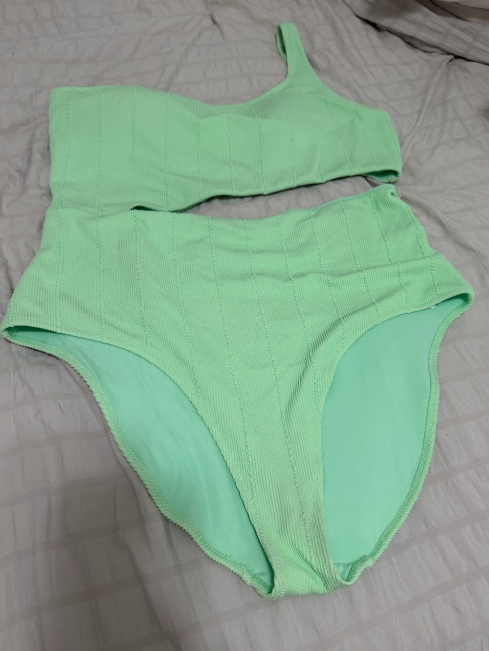 aerie Mint Ribbed One-Piece Swimsuit